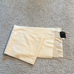 Luxurious Cream Scarf with Fringe